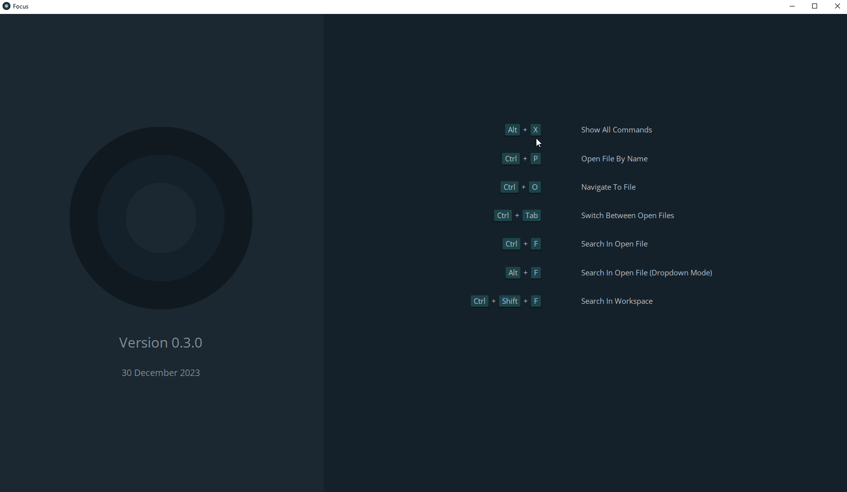 Focus Editor Screenshot